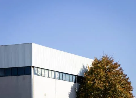 Prefab Building and Tree Stock Photos