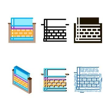 Prefabricated concepts foundation icon vector outline Ilustración de archivo