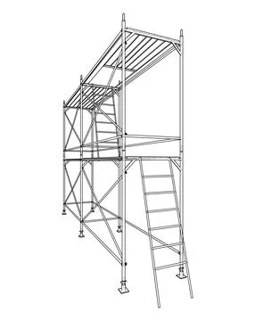 Prefabricated scaffolding Stock Illustration