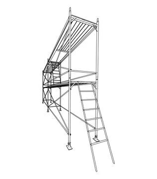 Prefabricated scaffolding Stock Illustration