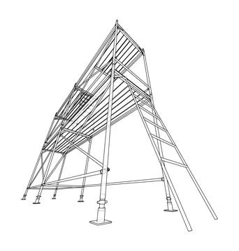 Prefabricated scaffolding. Vector Ilustración de archivo