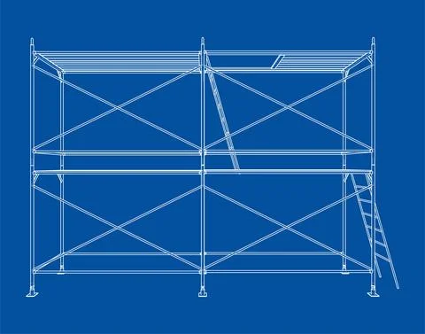Prefabricated scaffolding. Vector Ilustración de archivo