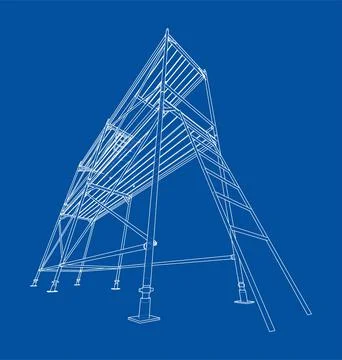 Prefabricated scaffolding. Vector Stock Illustration