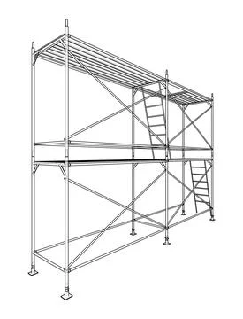 Prefabricated scaffolding. Vector Ilustración de archivo