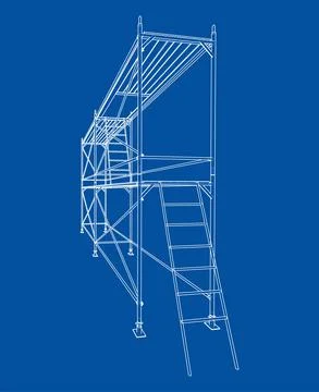 Prefabricated scaffolding. Vector Stock Illustration