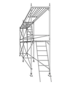 Prefabricated scaffolding. Vector Ilustración de archivo