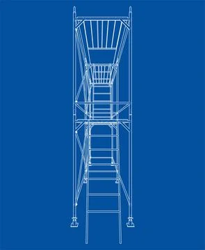 Prefabricated scaffolding. Vector Stock Illustration