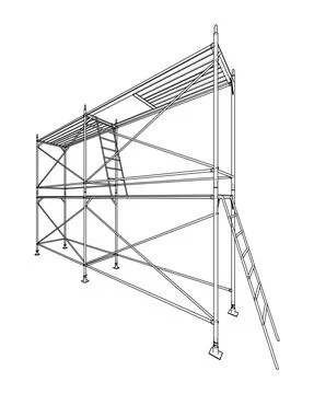 Prefabricated scaffolding. Vector Ilustración de archivo