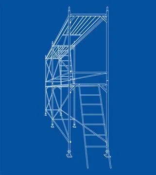 Prefabricated scaffolding. Vector Stock Illustration