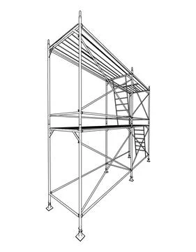 Prefabricated scaffolding. Vector Ilustración de archivo