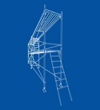 Prefabricated scaffolding. Vector Ilustración de archivo