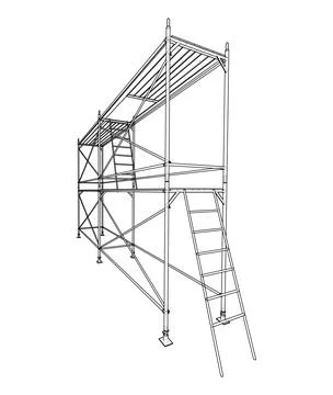 Prefabricated scaffolding. Vector Ilustración de archivo