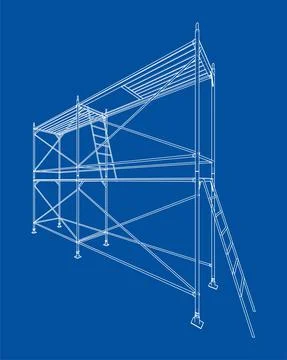 Prefabricated scaffolding. Vector Stock Illustration