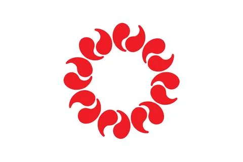 Prefecture Saitama flag vector illustration isolated. イラスト素材