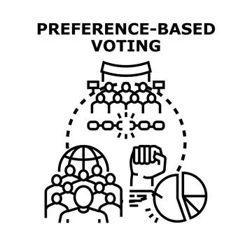 Preference based voting system representing democratic election process icon Stock Illustration