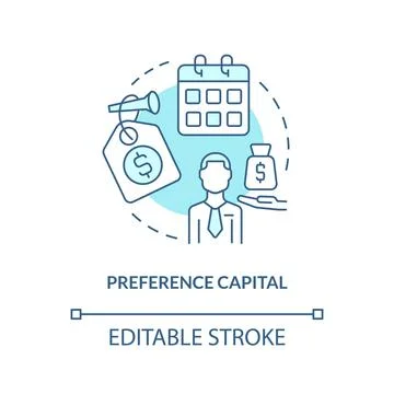 Preference capital turquoise concept icon Stock Illustration