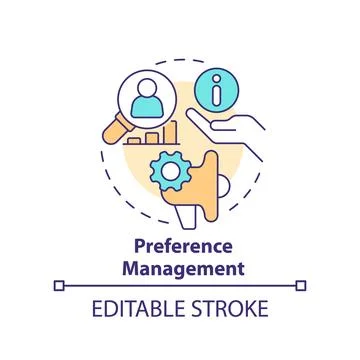 Preference management concept icon Stock Illustration