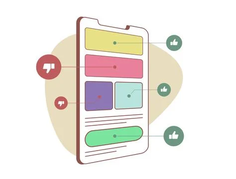 Preference Testing in UX Research concept. User preference research methods 스톡 일러스트