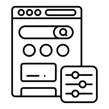 Preferences Line Icon Stock Illustration