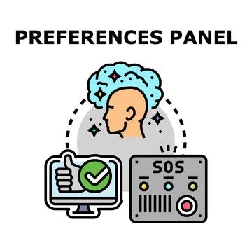 Preferences panel setting human interface parameters Stock Illustration