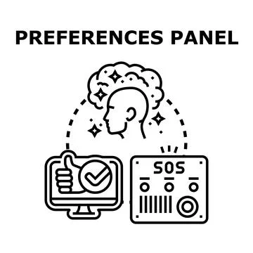 Preferences panel setting human interface parameters Stock Illustration