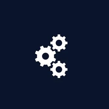 Preferences, vector icon with cogwheels Illustrazione stock