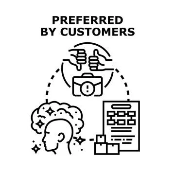 Preferred by customers concept vector icon illustration Stock Illustration