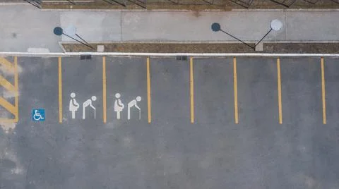 Preferred parking spaces viewed Stock Photos