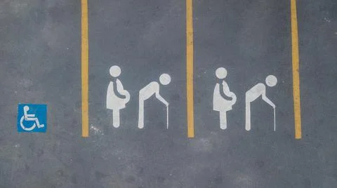 Preferred parking spaces viewed Stock Photos