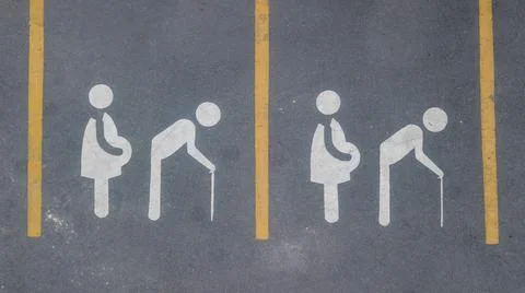 Preferred parking spaces viewed Stock Photos