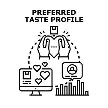 Preferred taste profile indicating customer product choice Stock Illustration