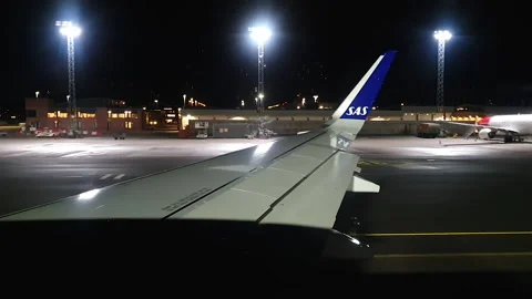 Preflight flaps check at plane, up and down movement while drive to fly start Stock Footage 166586596