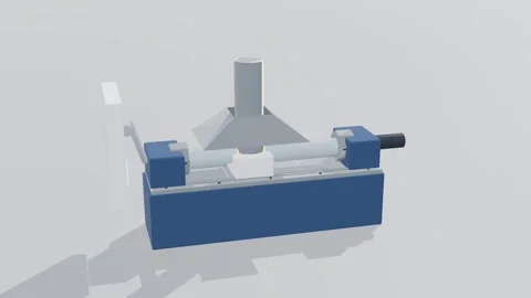 Preform lathe fibre optic mfg 3d loop white background 3D animation seamless 스톡 동영상 341849225
