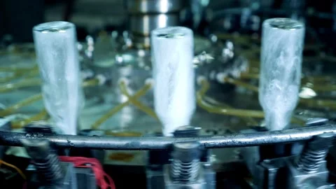 Preform Shape plastic bottle. raw material PET, HDPE Transparent move on Video stock 334588792
