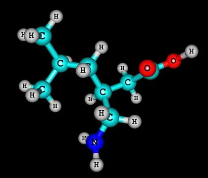 Pregabalin molecule isolated on black Stock Illustration