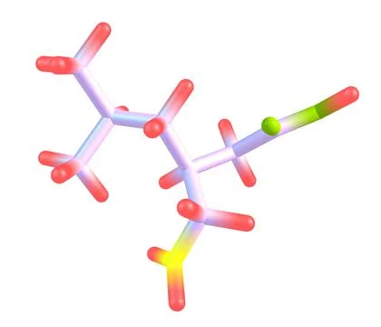 Pregabalin molecule isolated on white Stock Illustration