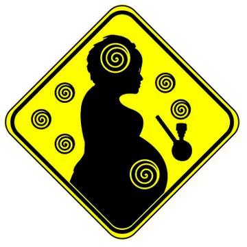 Pregnancy and Pot Smoking Stock Illustration