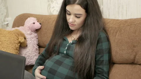 Pregnancy and technology Stock Footage 98252050