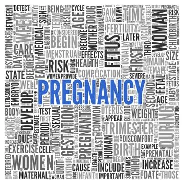 Pregnancy concept word tag cloud design Stock Illustration