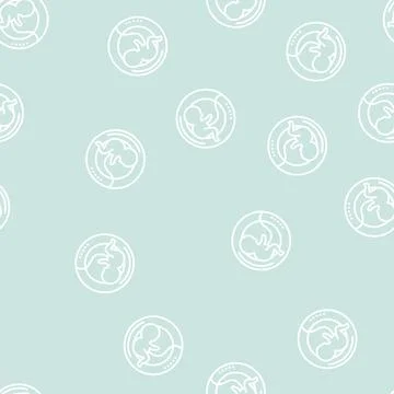 Pregnancy embryo line seamless pattern sign Stock Illustration