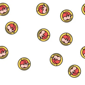 Pregnancy embryo vector seamless pattern sign Illustrazione stock