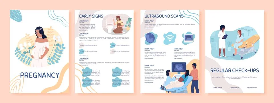 Pregnancy flat vector brochure template Illustrazione stock