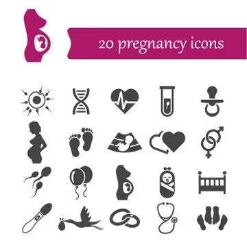 Pregnancy icons Stock Illustration