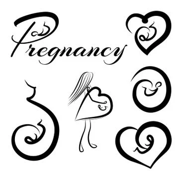 Pregnancy logos set Stock Illustration