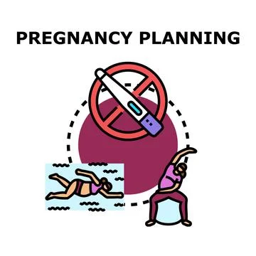 Pregnancy planning steps and future family decisions Stock Illustration