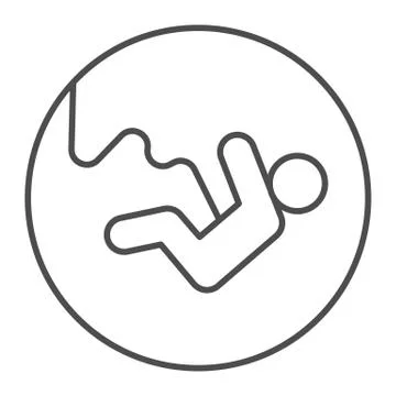 Pregnancy scan thin line icon, maternity concept, Baby on ultrasound screen sign Stock Illustration