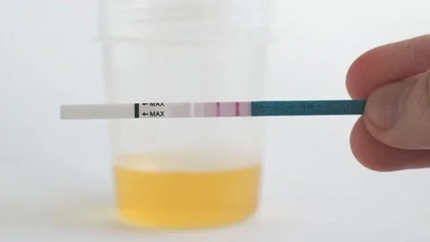 Pregnancy test in action. Two lines mean pregnant. Close up. Stock Footage 269142268