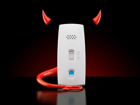Pregnancy test with devil horns and tail Stock Illustration