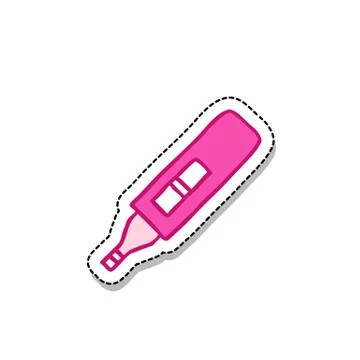Pregnancy test doodle icon, vector sticker illustration Stock Illustration