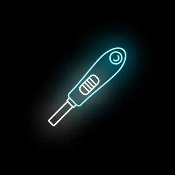 Pregnancy test indicator showing positive result neon icon Stock Illustration